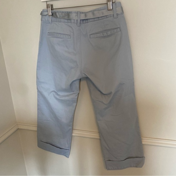 AUTHENTIC Roots Baby Blue Tie Waist Capri Pants Sz 6 - Picture 6 of 7